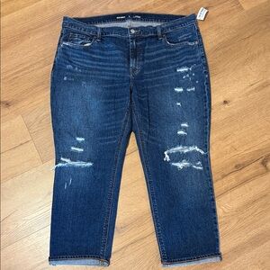 Old Navy Women's Boyfriend Jeans - Dark Blue